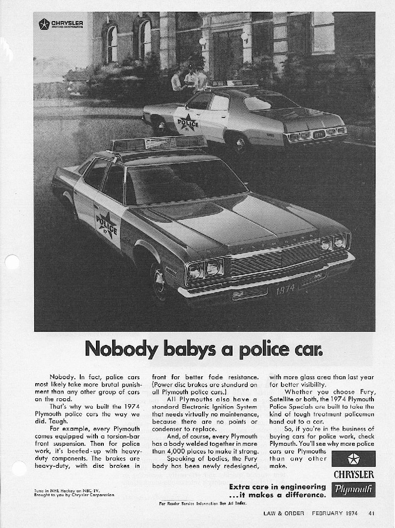 1974 Plymouth Auto Advertising